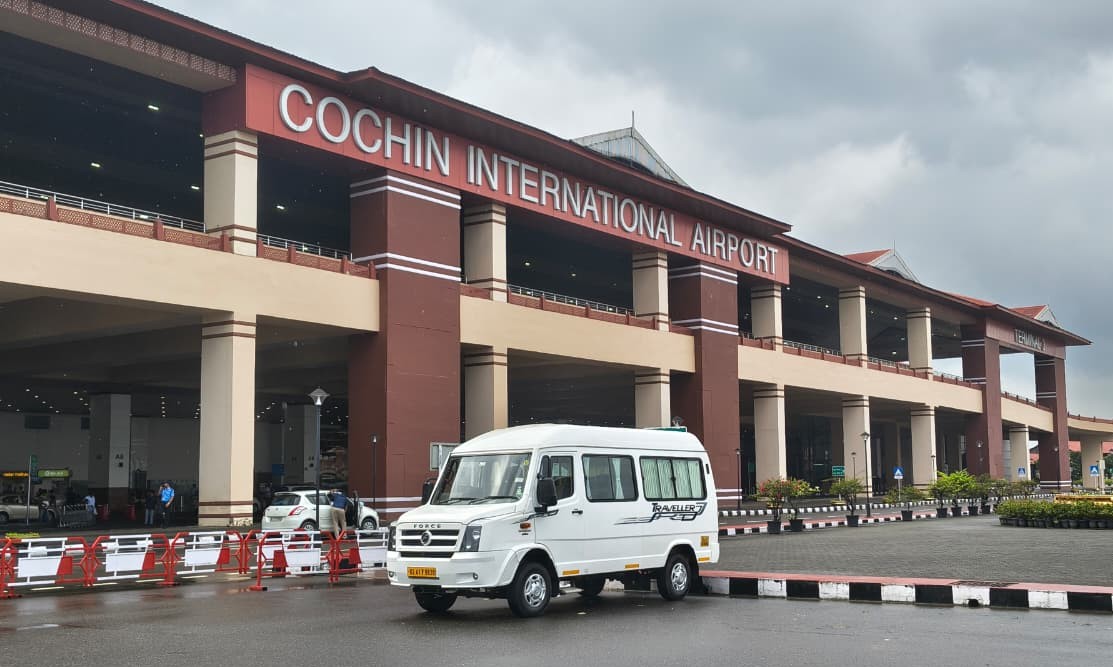 Force Tempo Traveller at Cochin Airport