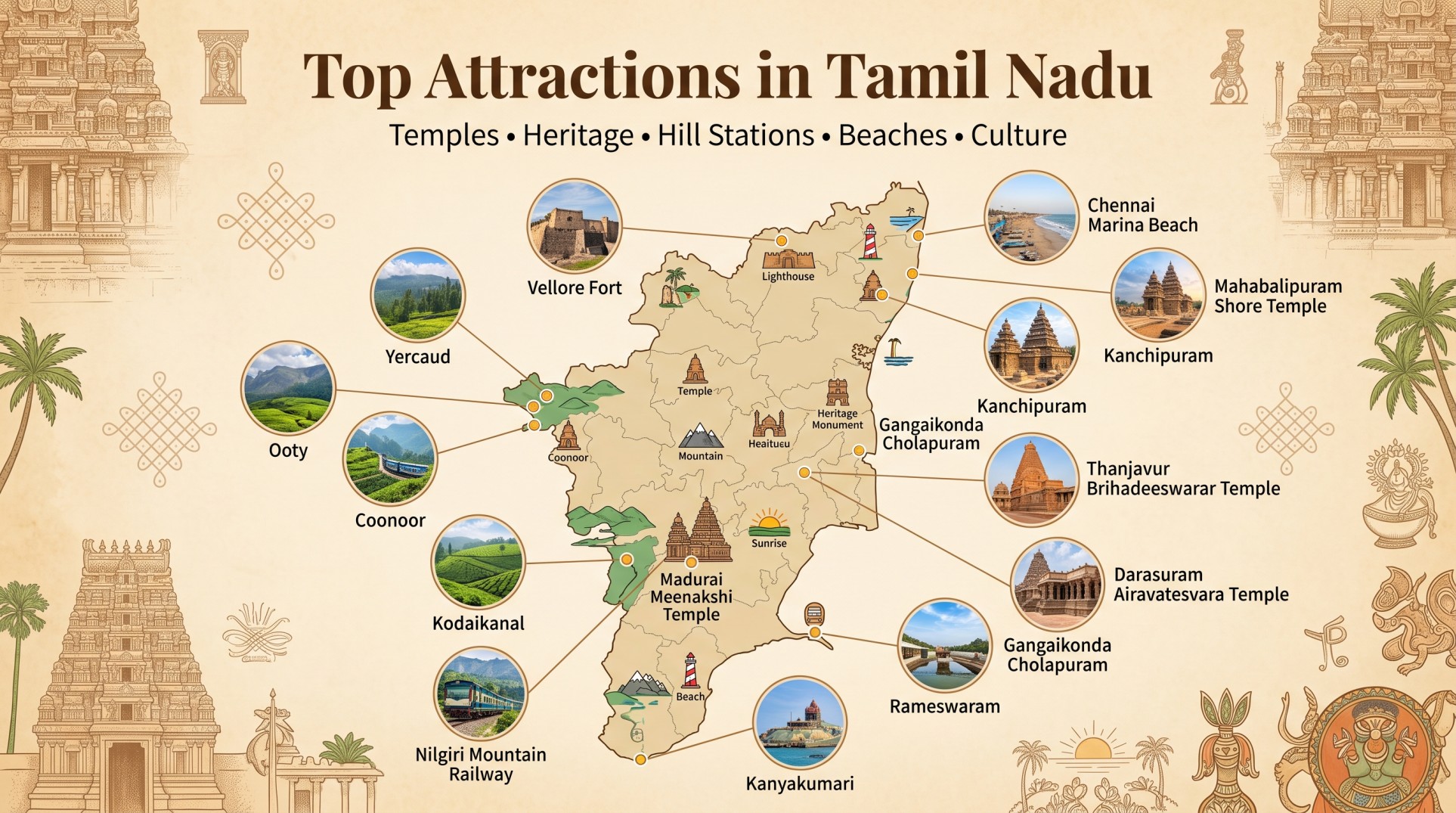 Top Places to Visit in Tamil Nadu
